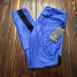 NWT 90 Degree by Reflex Royal Blue & Black Mesh Side Stripe Legging, Size L